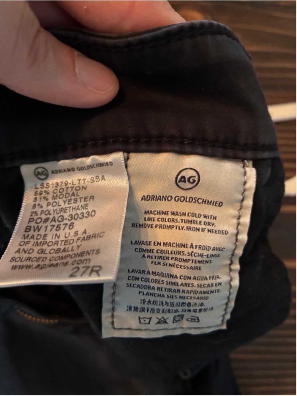 AG Adriano Goldschmied The Farrah Skinny Coated Black Jeans Size 27 Regular 27R - Picture 10 of 11